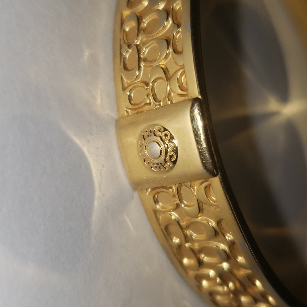 Coach Bracelet Signature Gold Toned Bangle - Picture 6 of 6